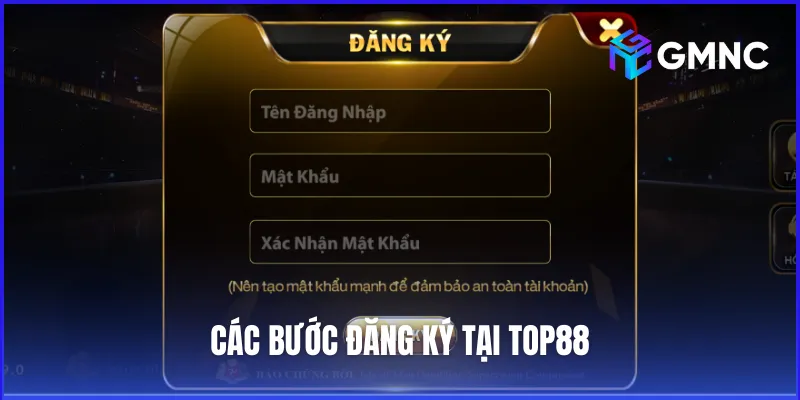 Các bước đăng ký tại Top88 vô cùng đơn giản và dễ dàng thực hiện